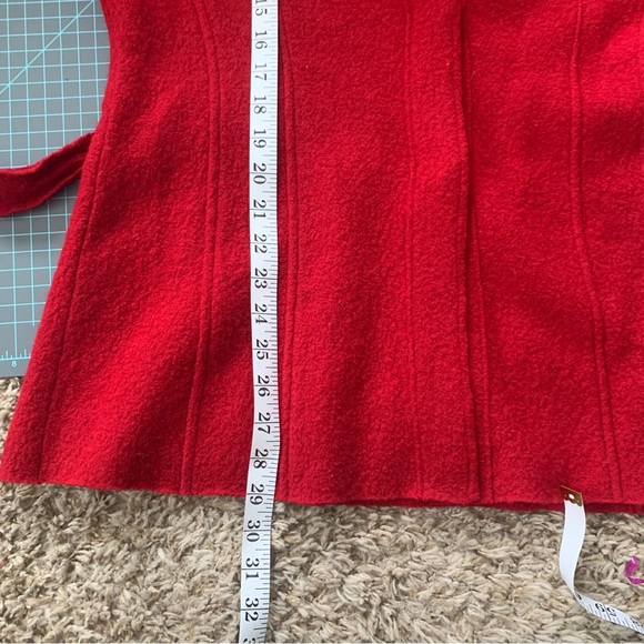 Cabi Women's Large Semi-Formal Red Merino Wool Belted Sweater Jacket Style #167 - Picture 9 of 9